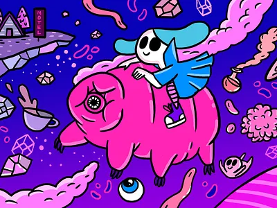 Trip to space childrenillustration color digitalart illustration photoshop psychedelic