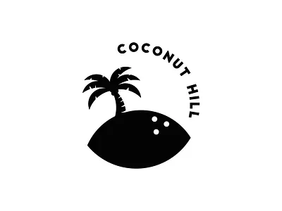 Coconut Hill badge logo branding circle logo flat design graphic design icon logo logo design logotype palm tree typography