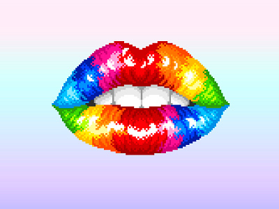 Pixel Art art colors design gradient graphicdesign illustration lips photoshop pixel art pixelart pixelartist rainbow