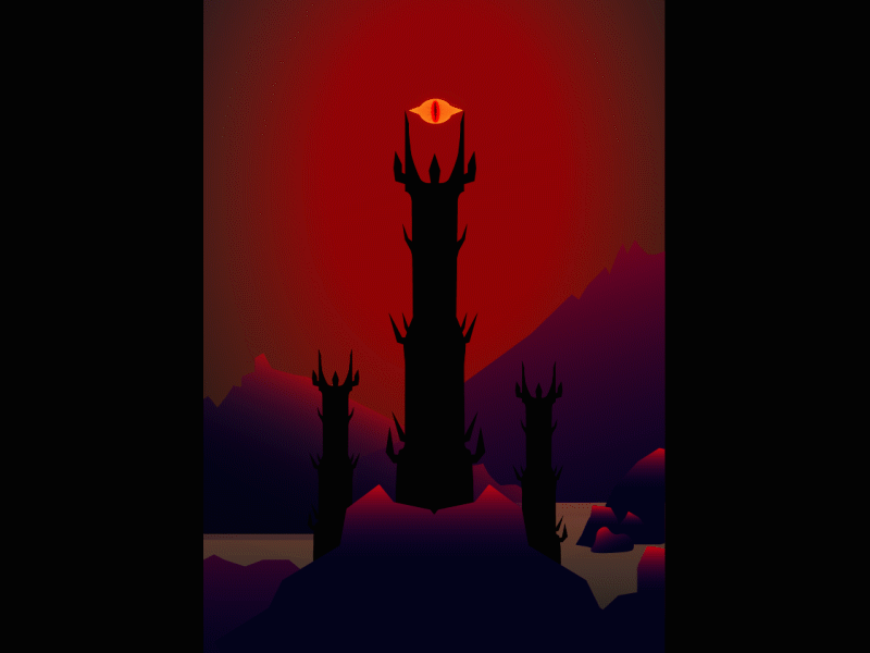 Lord of the Rings Tower Vector adobe adobe illustrator flat flat illustration gif illustration illustrations illustrator lord of the rings mordor tolkien tower vector