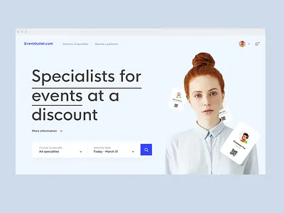 EventOutlet branding design minimal redesign redesign concept side typography ui ux web website