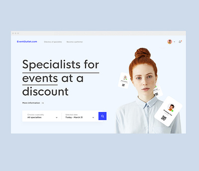 EventOutlet branding design minimal redesign redesign concept side typography ui ux web website