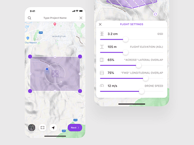 3D Flight Planner Mission Settings app area drone drone map drone settings drone surveying flight mapping flight planner flight planning flow flight settings iot mission settings mobile mobile ui photogrammetric professional surveying survey