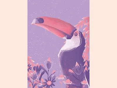 tucan art artwork illustration jungle tropical