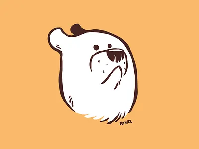 Bear doodle digital painting flat illustration