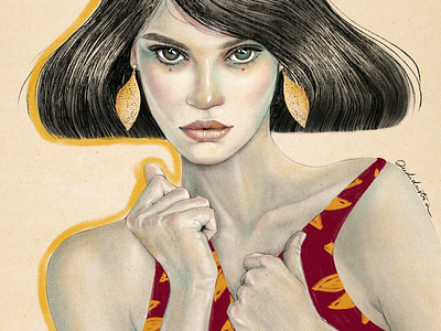 Jewels portrait woman art dibujo editorial eyes hair illustration ilustraciones ojos portrait procreate retrato