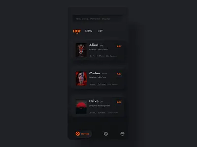 Movie app animation animation app darkmode design movie mulan neumorphism ui ux