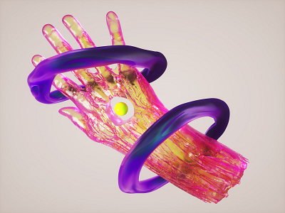 Jelly hand cinema cinema4d design illustration octane octanerender