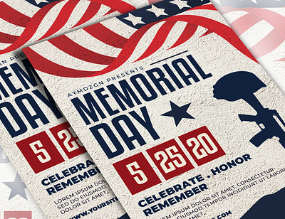 Memorial Day Flyer Template advertising american flag celebrate event event flyer flyer flyer design flyer template holiday honour memorial memorial day patriots poster design print design print template template veterans day