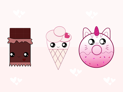 Cute Dessert Snack illustration animation cartoon character cartoon illustration character animation chocolate bar chocolate packaging cute animal cute illustration cuteart design dessert doughnut icecream illustration illustrator sketch sketchapp sketches snacks vector