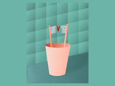 Oops, my toothbrush fell inlove adobe illustrator adobe photoshop design graphic graphic art graphic design illustration illustrator lietuva lithuania photoshop toothbrush visual art