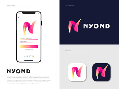 NYOND Logo Branding | (N) Letter Logo Design Concept abstract app icon app logo brand identity branding design creative design creative logo custom letter letter logo logo design logo mark logomark logotype modern logo modern logo design typography