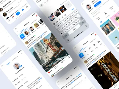 Freedom :: Social App app app design chat dashboard feed interface ios app design minimal mobile app design onexcell profile sketch social app ui desing uiux design upload visual interface design wireframe