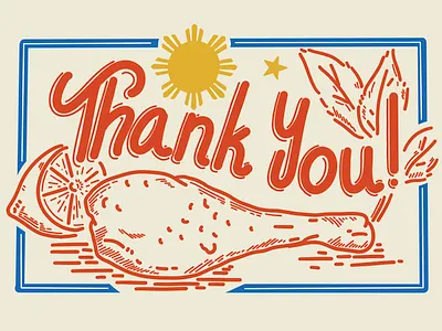Thank You Card filipino food food illustration lettering thank you thank you card