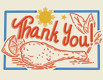 Thank You Card filipino food food illustration lettering thank you thank you card