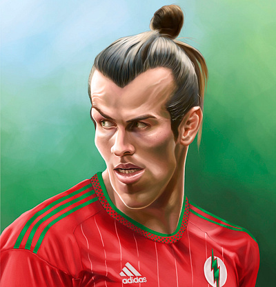 Bale bale caricatura caricature digital art digital illustration digital painting digitalart football gareth bale photoshop art realistic realistic rendering wales