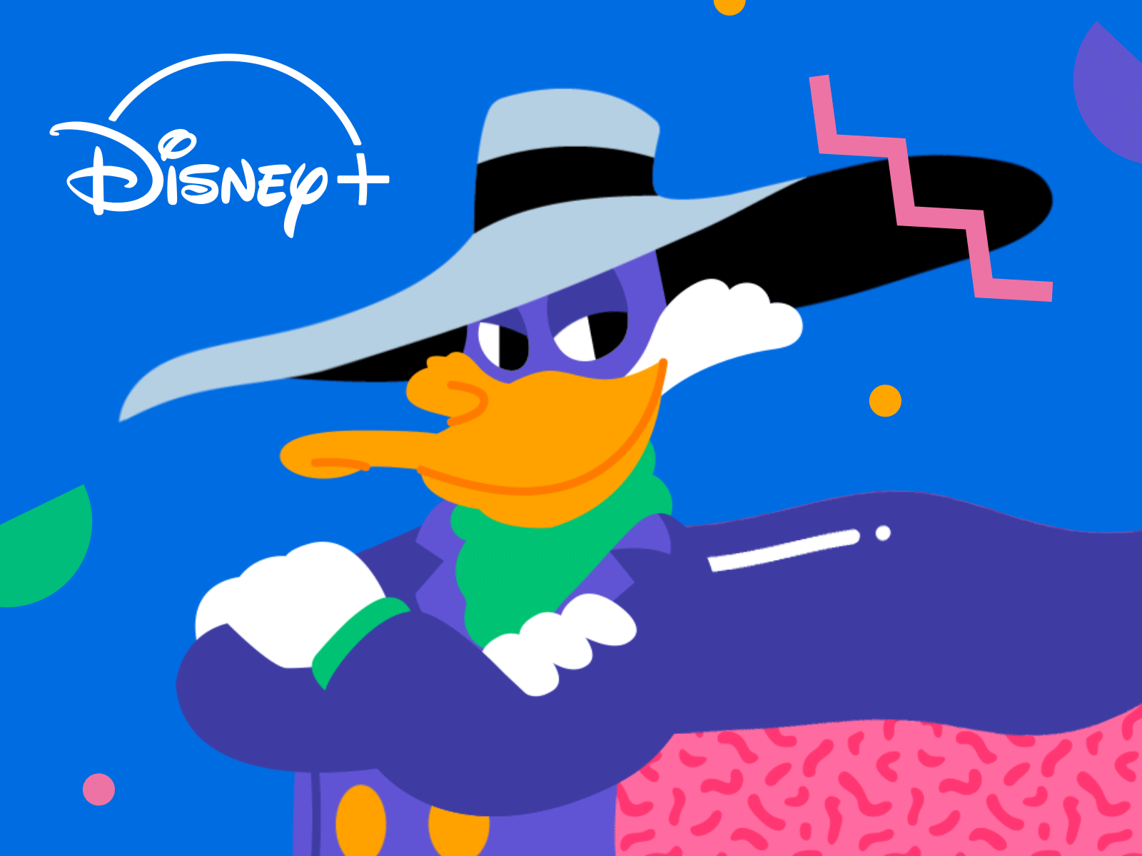 Disney+ Throwback Stickers animation character darkwing disney disney plus flat illustration logo loop motion shadow simple