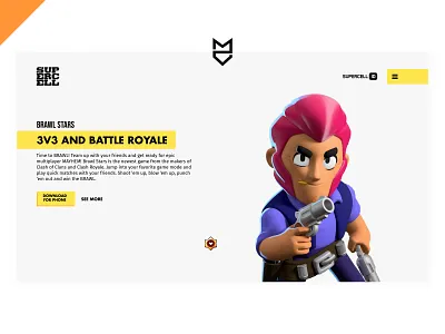 Brawl Stars Landing Page branding brawl stars clean creative design dutch martijnvdl martijnvdlaar modern mvdl supercell ui