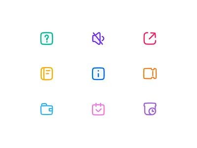 Micro-expansion Icon app ui 不提醒 优惠券 关于 分享 品牌化 图标 建议 菜单栏 设计 送礼倒计时 钱包 静音