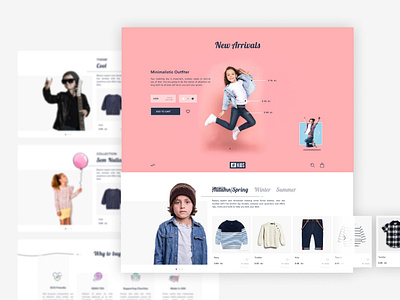 e Commerce Website for kids Fashion clothing ecommerce minimal ui ux