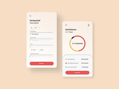 Calculator Page #DailyUI daily ui dailyui dailyuichallenge design design calculator goalsaving mobileappdesign ui uiux ux webdesign