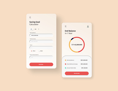 Calculator Page #DailyUI daily ui dailyui dailyuichallenge design design calculator goalsaving mobileappdesign ui uiux ux webdesign