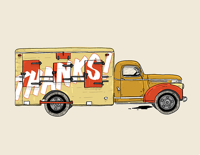 Truck Load Of Thanks illustration lettering truck