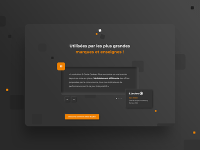 BuyBox black cube geometric layout neumorphism testimonial website