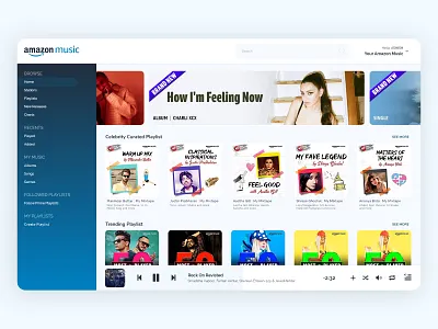 Amazon Music adobe xd design music music player ui ux web web design webapp webdesign website website design websites