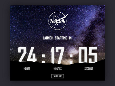 Daily UI 014 Countdown Timer dailyui dailyuichallenge design illustration launch live nasa ui user experience user interface user interface design ux vector