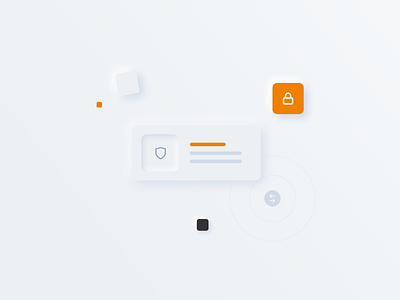 BuyBox arrrow icon illustration lock neumorphism shield vector