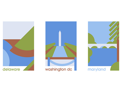 Minimalist U.S. States - Tidewater adobe illustrator color delaware delaware water gap design illustration maryland minimalist art minimalist design tidewater washington dc washington monument