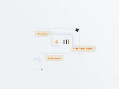 BuyBox grid line neumorphic omnichannel orange performance share