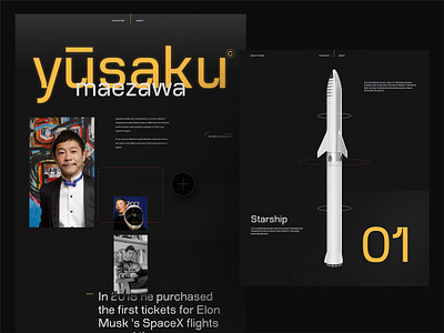 Yusaku Maezawa portfolio concept adobe xd brutalism david ofiare dearmoon futuristic landing page naija space x uiux vr website design yusaku maezawa