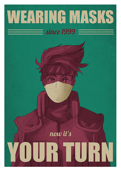 Your Turn banner design digital digital art drawing illustration kakashi naruto portrait poster posterdesign typography