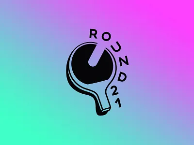 Round 21 action ball colorful games gradient illustration logo paddle ping pong