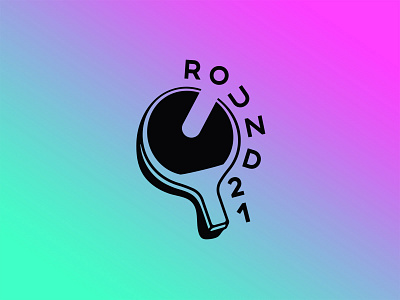 Round 21 action ball colorful games gradient illustration logo paddle ping pong