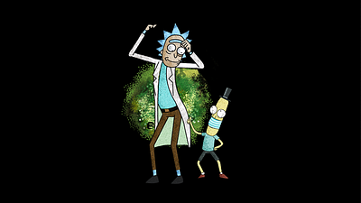 Rick and morty art cartoon cartoon character digital painting illustraion painting poopybutthole poster print rick rick and morty rickandmorty scientist vector