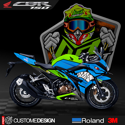 CBR 150 SHARK BLUE cbr decal design graphics honda kits motorcross