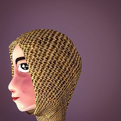 Women hijab 3d animation caracter design icon illustration logo