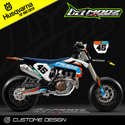 HUSQVARNA FS 450 45 WHITE BLUE decal design husqvarna supermoto