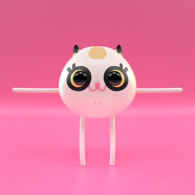 Toasty Character animation c4d cat character character design cute design kitten minimal pink rigging