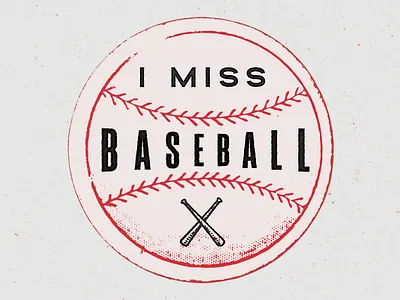 I Miss Baseball badge baseball halftone phillies retro stamp vintage