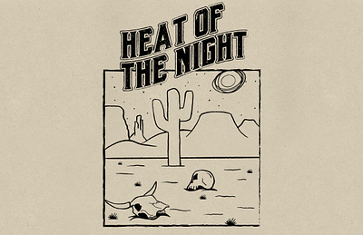 Heat of the Night desert graphic design grit ipad procreate skull texture typography