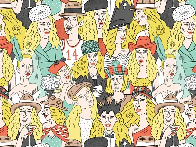Take off that silly ass hat: Sarah Jessica Parker illustation pattern pattern design sex and the city