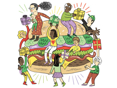 Portland Mercury: Burger Gift editorial illustration illustration