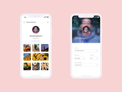Profile Edit And Profile Screen edit profile ui