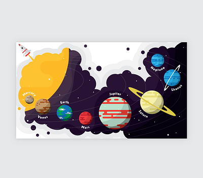 Far Out cosmos design graphic illustration illustrator planets solar system space spaceship universe vector