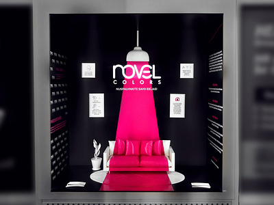 Exposition stand design for Novel colors advert advertise advertisement advertisements advertising advertisment branding clean design exposition minimal stand ui ux