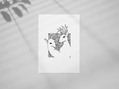 The Deer Hunter art artwork dark illustration darkillustration deer illustration design fine art finelineart illustration illustration art line art lineart